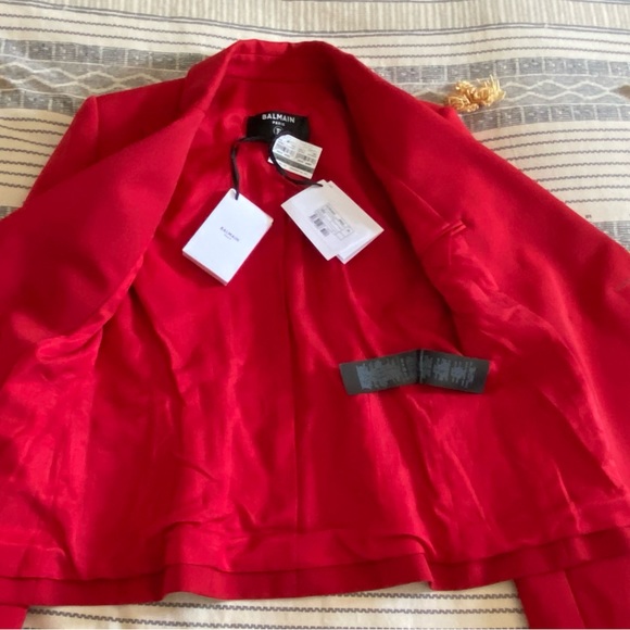 NWT Balmain blazer Grain De Poudre Double Breasted Jacket size 38 - Picture 9 of 13